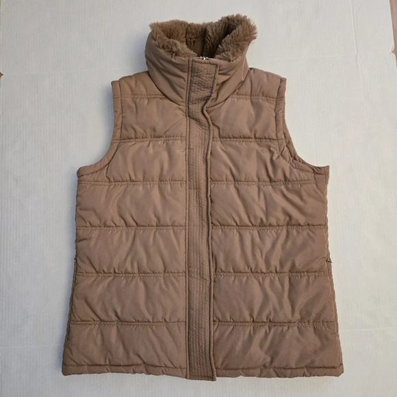 Brown Calvin Klein Faux fur puffed vest Size LARGE - Picture 3 of 12
